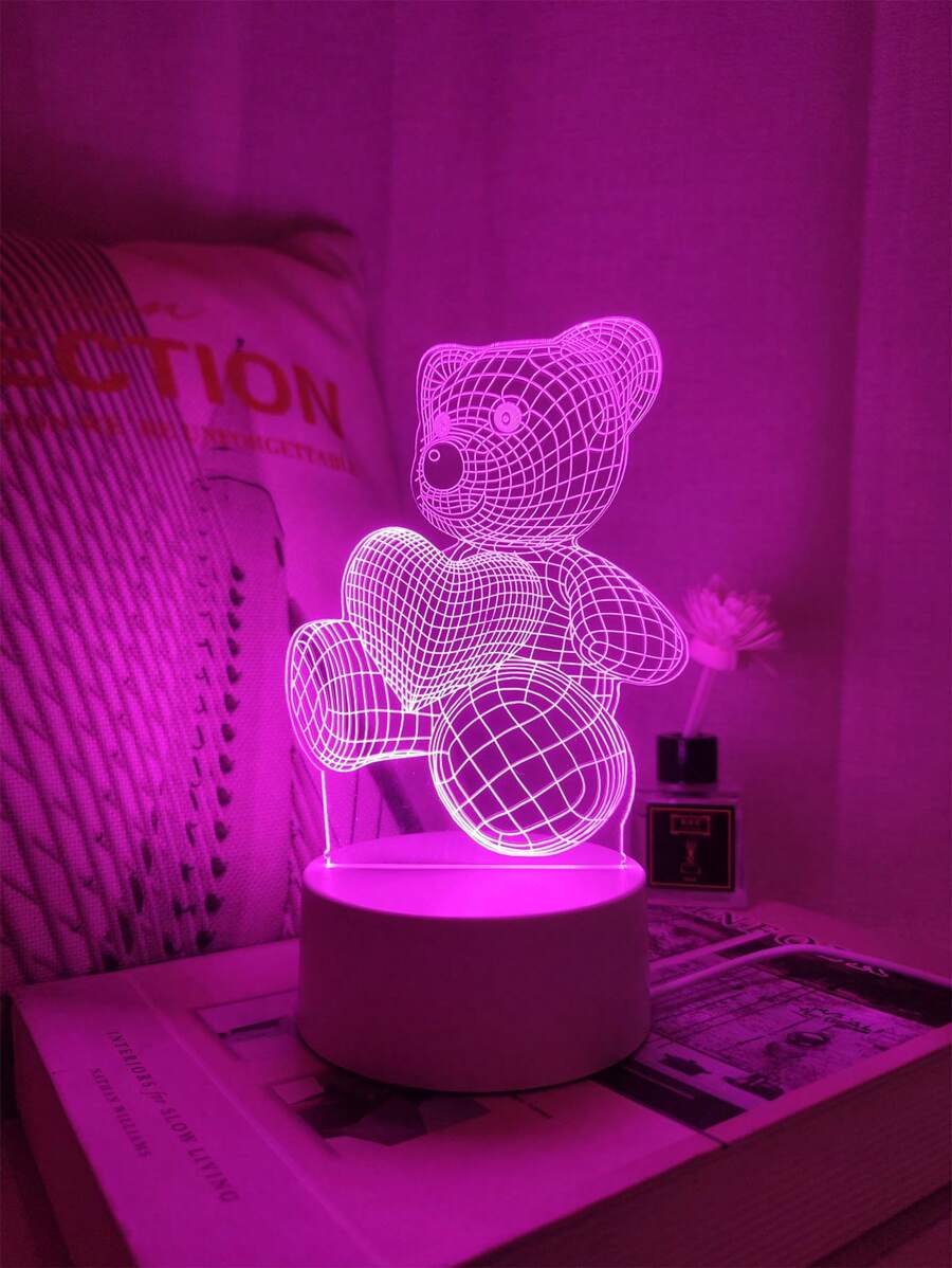 Glow Teddy Heart – for 3D Teddy Bear & Heart Acrylic Night Light