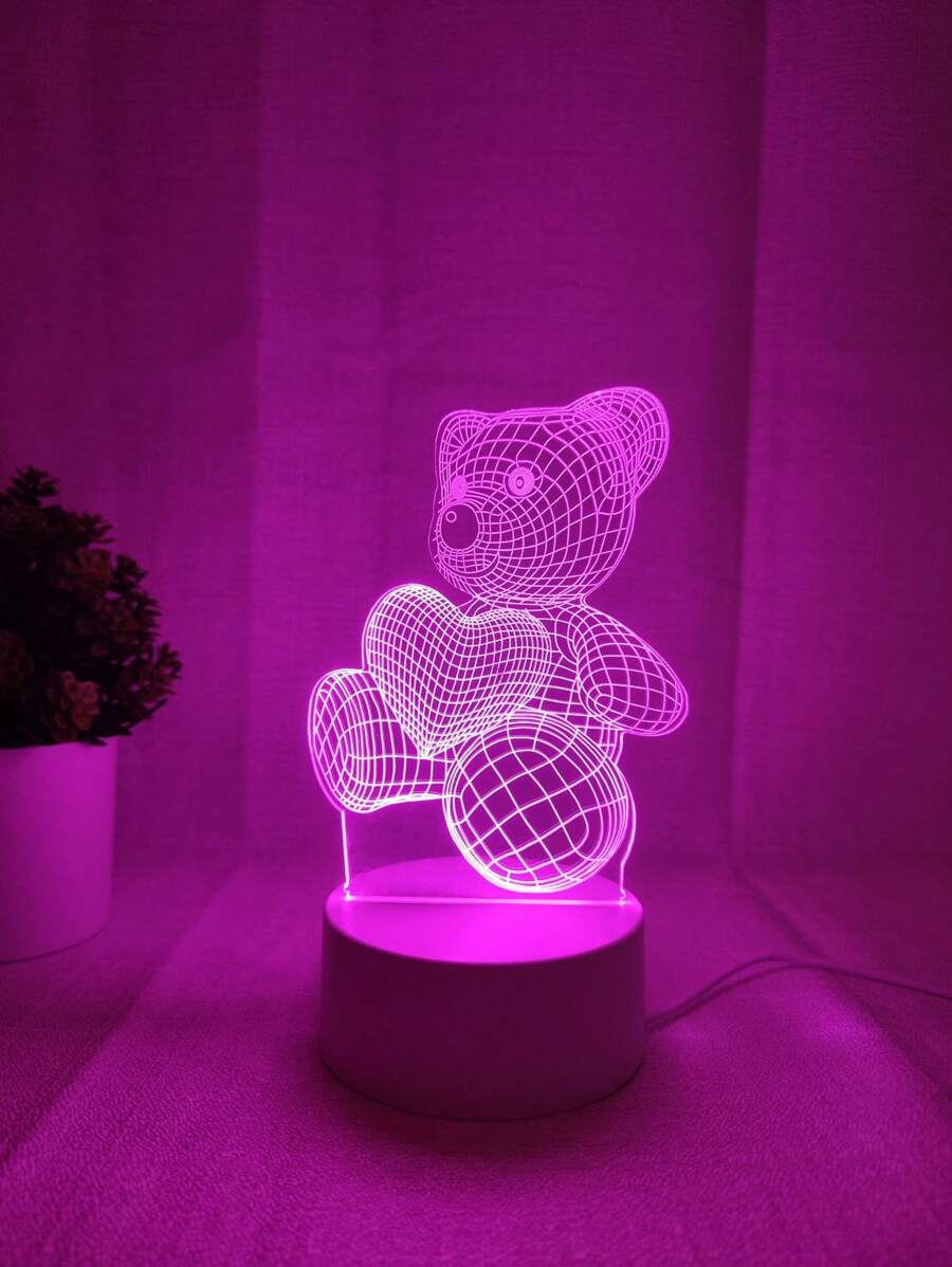 Glow Teddy Heart – for 3D Teddy Bear & Heart Acrylic Night Light
