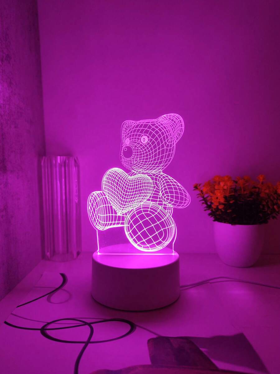 Glow Teddy Heart – for 3D Teddy Bear & Heart Acrylic Night Light